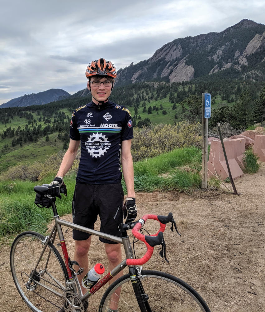 Jack with his bike at NCAR