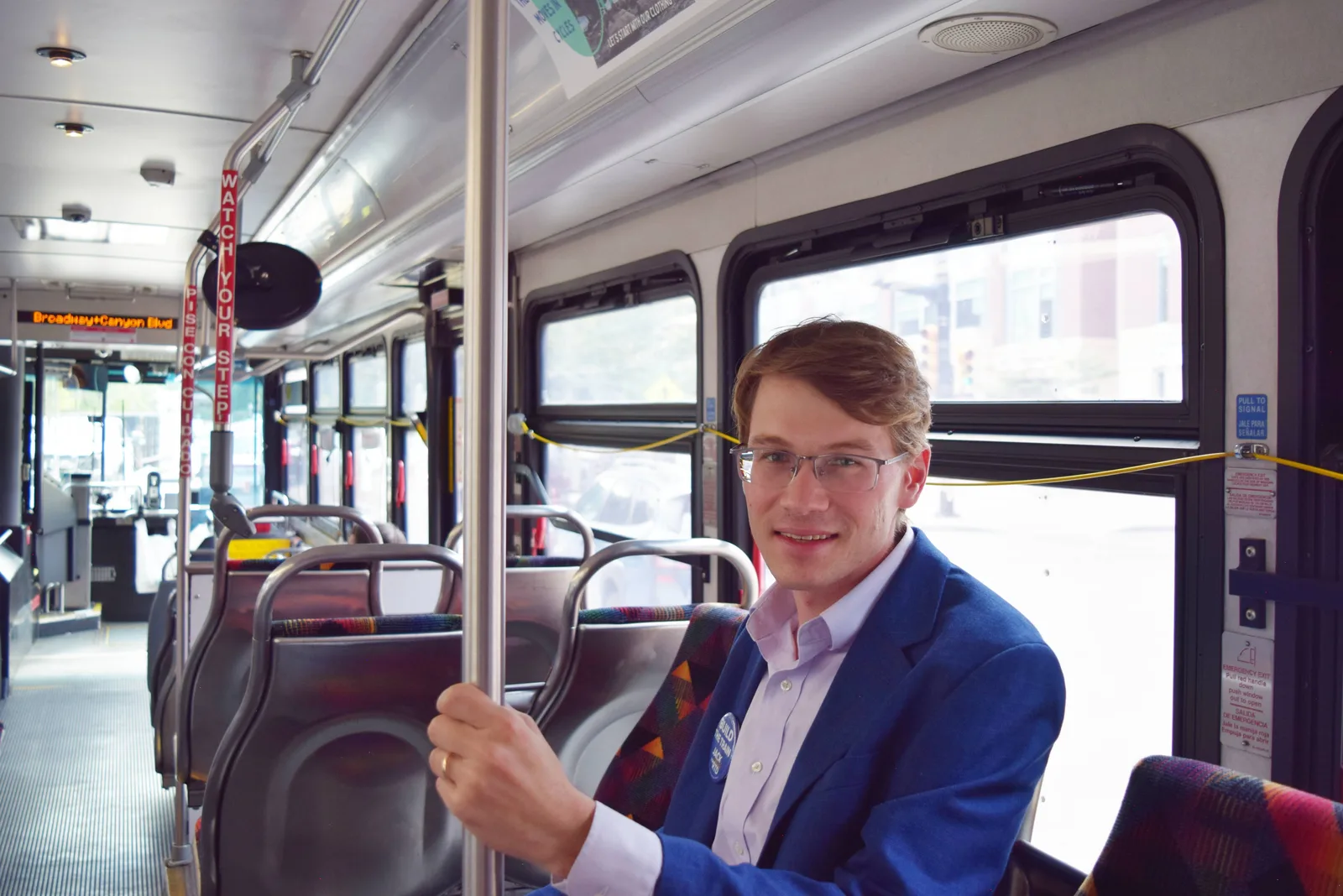 Jack riding the bus