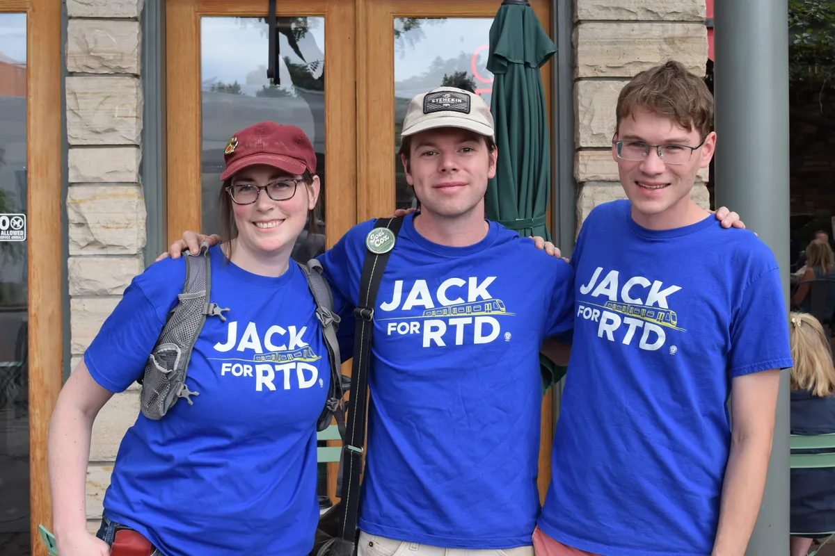 Jack and two volunteers in Jack for RTD t-shirts